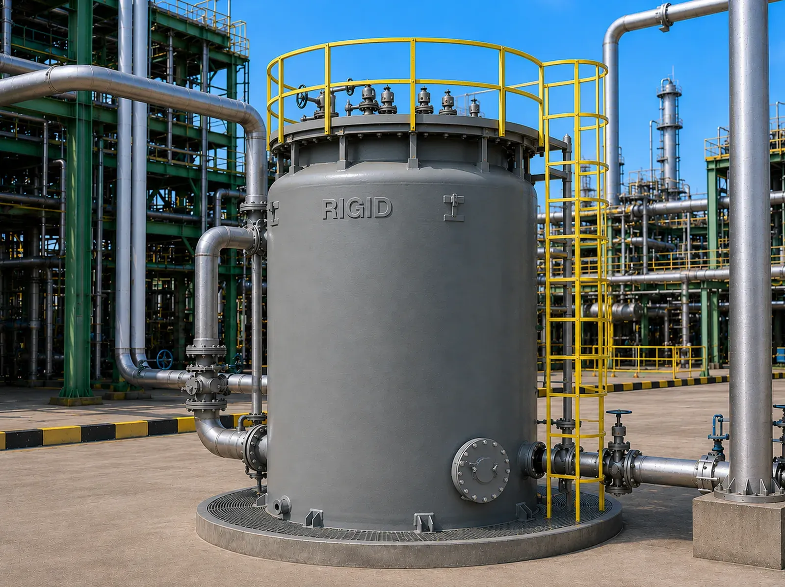 GRP Chemical Tanks - advanced GRP (Glass Reinforced Plastic) tanks engineered for safe and reliable storage of chemicals, process fluids, water, effluents, acids, alkalis, and hazardous liquids in petrochemical, oil & gas, water treatment, and industrial environments.