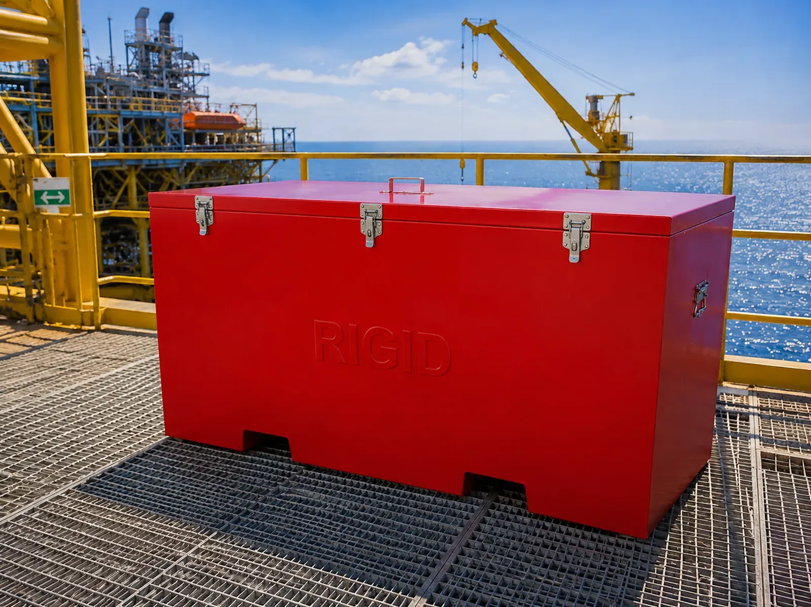 GRP Storage Boxes - heavy-duty GRP storage boxes designed for secure storage and transportation of tools, safety equipment, spare parts, and operational materials in marine, automotive, offshore, and defense environments.