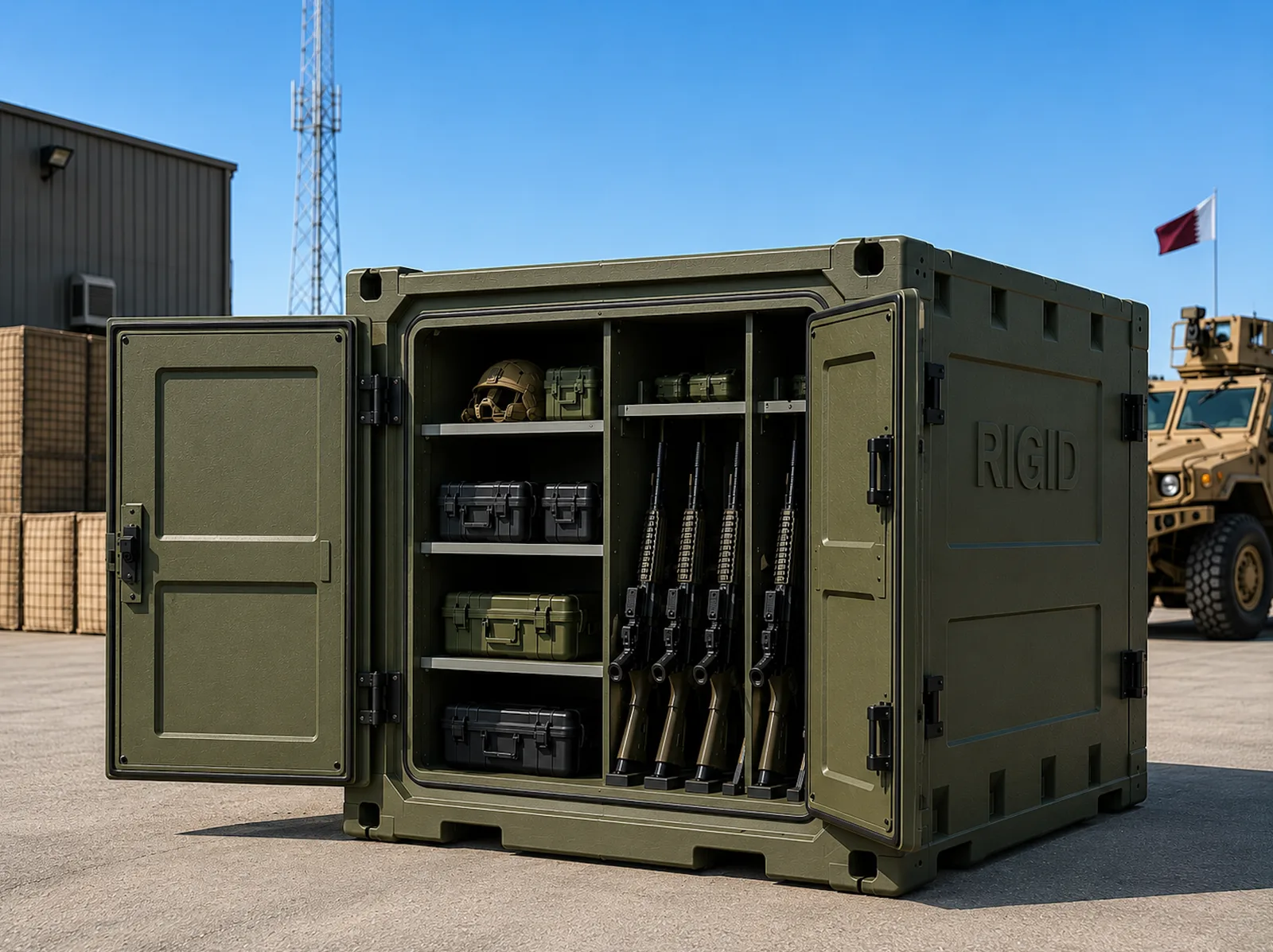 GRP Weapon Storage Systems - GRP Weapon Storage Systems for defence, security, and homeland protection projects in Qatar. Contact us for availability.