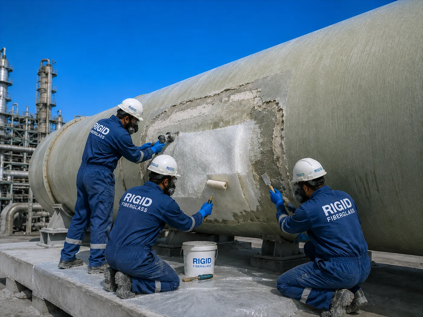 Composite Repair Services by RIGID Fiberglass in Qatar